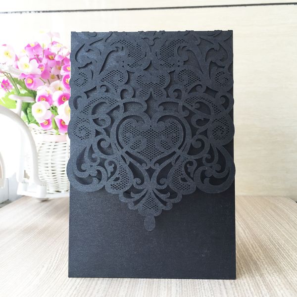 

wedding invitation cards gem decoration envelope garden theme invitation cards thanksgiving blessing cards birthday party, Black