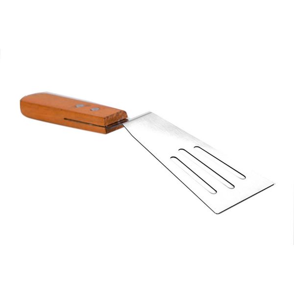 

stainless steel pancake turner spatula scoop with wooden handle tableware kitchen tools baking pastry tool kitchen accessories