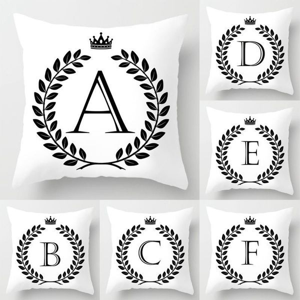 

ywzn 26 letters cushion cover black and white english alphabet throw pillow case decorative pillowcase letters cushion cover