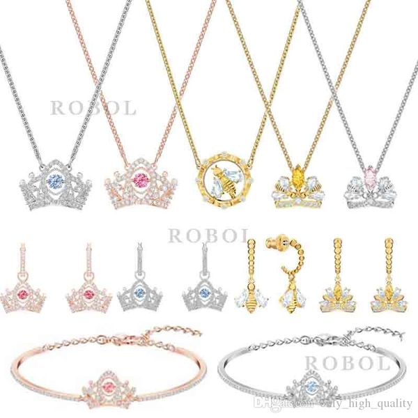 

original diy popular brand of exquisite crown jewelry classic earrings bracelet necklace, original carving jewelry wholesale, Silver