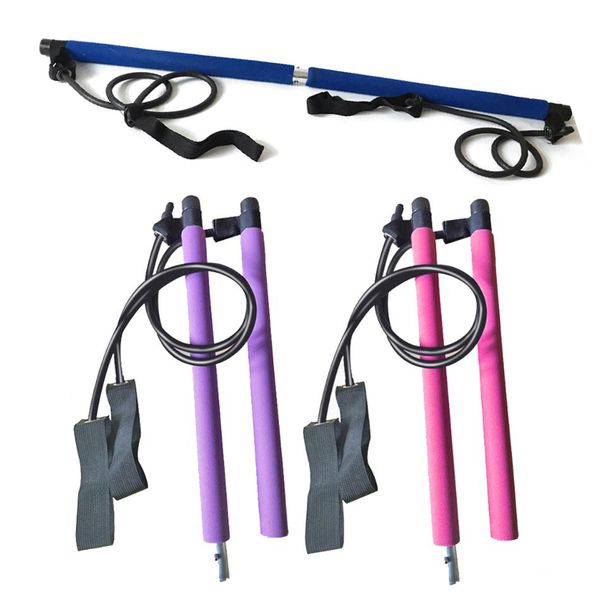 

fitness sport pilates bar kit gym workout stick pilates exercise bar kit with resistance band body building puller yoga rope