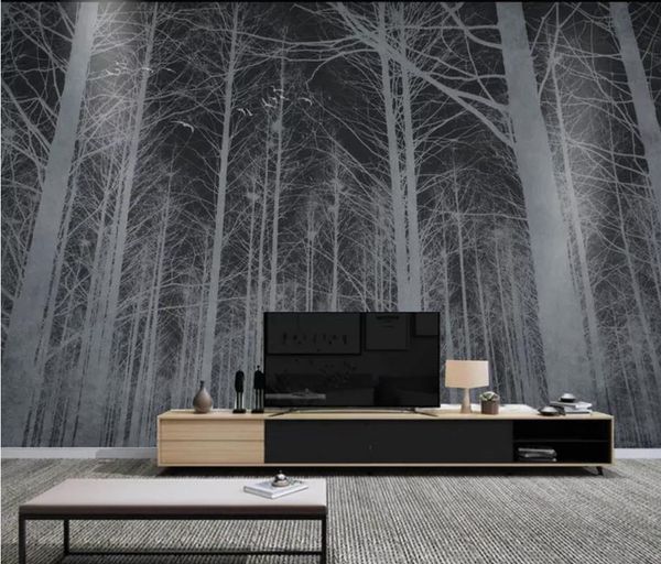 

черно-белый фон древесины стены декоративной живописи 3d пейзаж обои