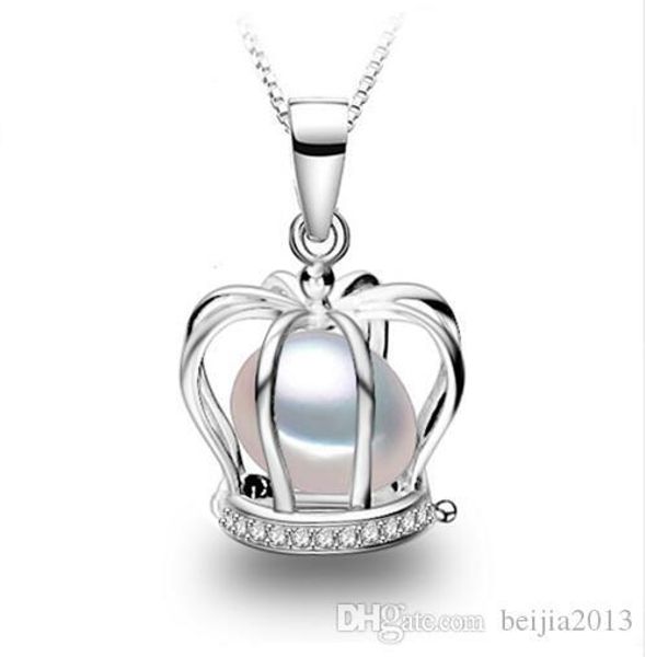 

многоцветная корона листьевой подвеска натурального жемчуг клетки ожерелье нового бренд моды ожерелье листьев женщины аксессуары оптовые, Silver