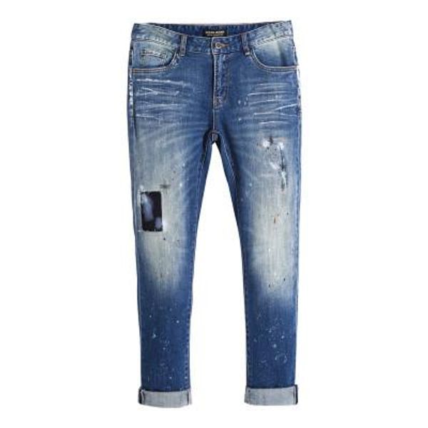

mens нового пѬиби дизайнеѬкие заплаки мода джин пл ѬазмеѬ джин slim fit мђж, Blue