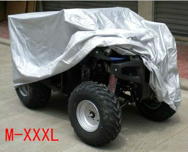 

m-xxxl new silver atv atc cover motorcycle quad bike universal pu waterproof heatproof anti-uv case