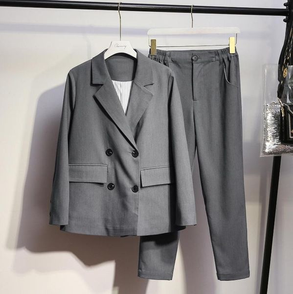 

women's suits & blazers work fashion 2 piece set for women blazer jacket trouser skirt office lady slim casual, White;black