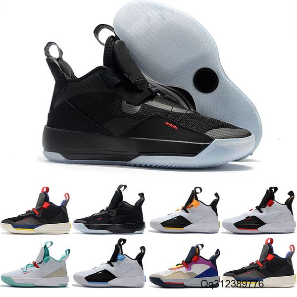 

mens basketball shoes xxxiii pf 33 future of flight 33 tech pack 33s black dark smoke grey sail sneakers