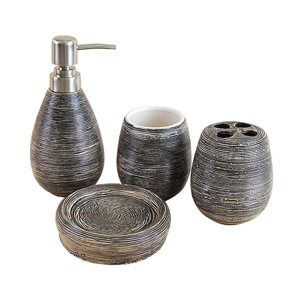 

4pcs ceramics bathroom holder sets straw printing holder bathing accessories for home l bathroom accessories