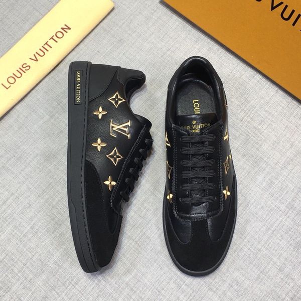 

fast delivery high-end luxury men's casual sports shoes fashion design brand platform men's shoes vintage pattern size: 38-44 jede, Black