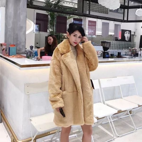 

new style high-end fashion women faux fur coat 17s11, Black