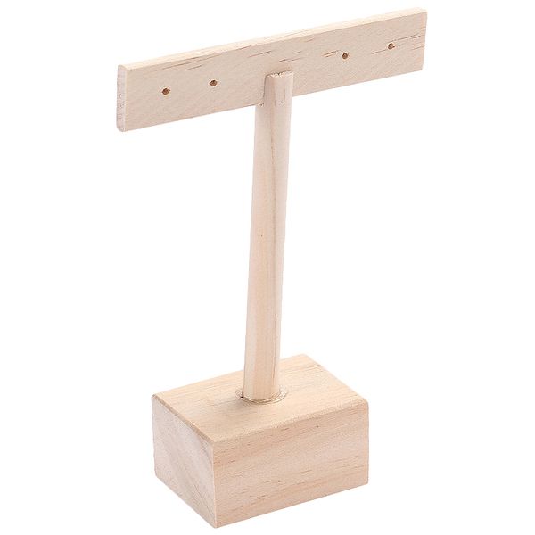 

wood t-shape earrings display holder earrings display stand wood jewelry holder, Pink;blue