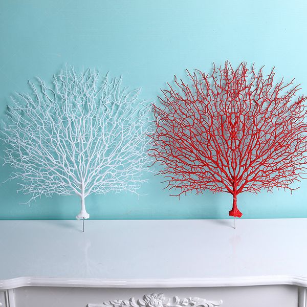 

artificial tree peacock section coral plants wedding home decoration plastic ornament accessories home decoration flower