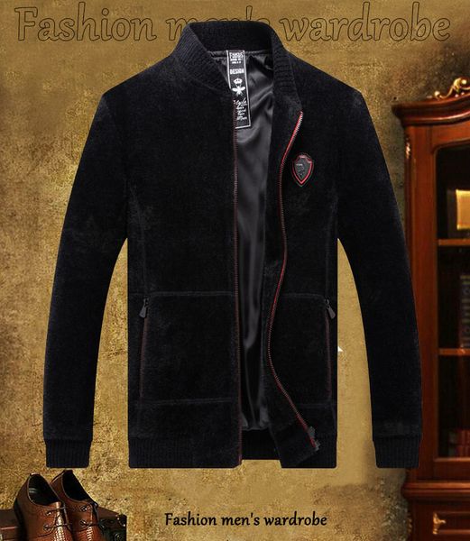 

марка норка mens black способа куртки зимы длинные рукава пальто мужские стенд воротник повседневная zipper теплый верхняя одежда мужской од, Black;brown