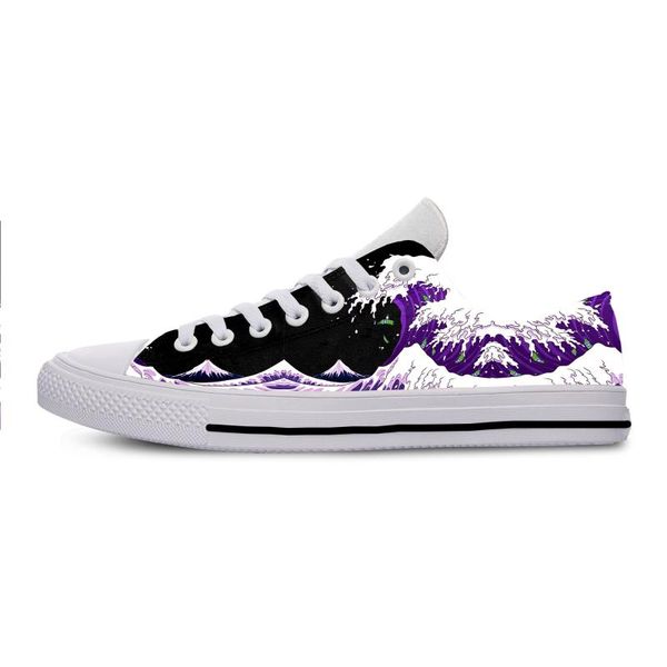 

2020 funny wave 3d printed comfortable shoes summer new style hip hop casual sneakers, Black