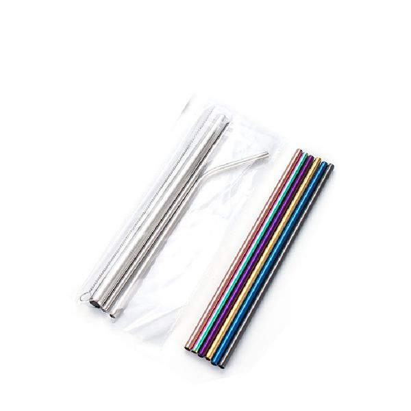 

высокие трубочки качества из нержавеющей стали соломы многоразовые установить изогнутый straight соломы с кисточкой сумка цена