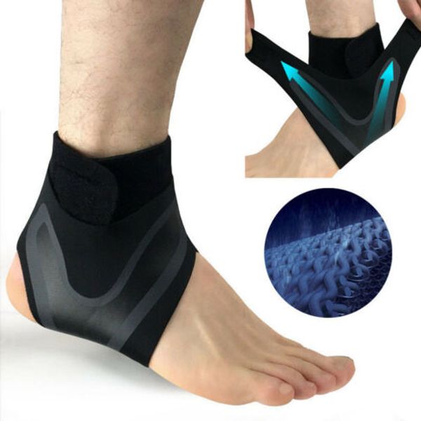

2019 brand new adjustable ankle foot support elastic brace guard football basketball black sport