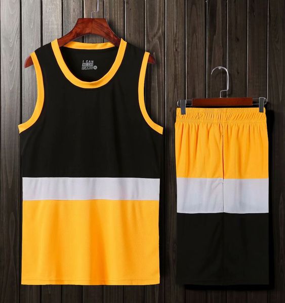 

men blank double-sided basketball team uniforms kits sports clothes tracksuits personality customized basketball sets with shorts 25-18, Blue;black