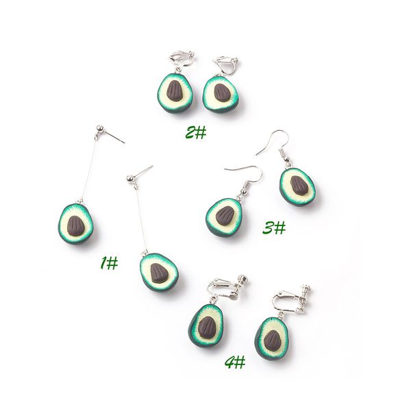 

dongdaemun summer resin avocado earrings ins sweet cool non-mainstream handmade online celebrity ear stud earrings women's, Silver