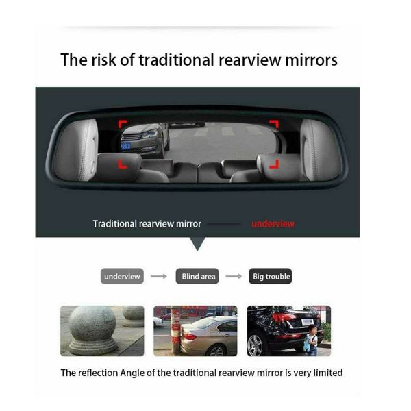 

car dvr camera 10" touch screen stream media rear view mirror fhd 1080p dash cam dual lens auto registrar dvrs dashcam