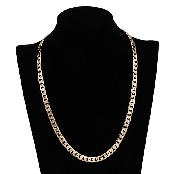 

2019 new hip hop mens necklace curb cuban chain gold filled jewelry party daily wear drop shipping, Silver