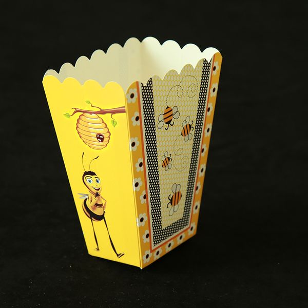 

6pcs/lot butterfly bee popcorn boxes butterfly bee theme birthday party decorations baby shower popcorn case