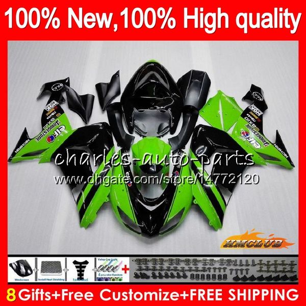 

body for kawasaki zx 10 r zx-1000 zx-10r 06 07 green black new bodywork 44hc.17 zx1000 cc zx10r 06 07 zx 1000cc zx 10r 2006 2007 fairing kit