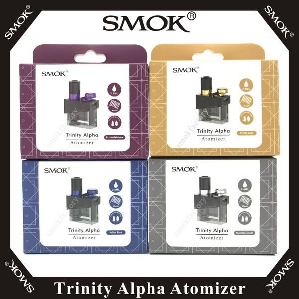 

SMOK Trinity Alpha Atomizer 2.8ml Empty Pod with Nord Mesh 0.6ohm & Mesh-MTL 0.8ohm Coils For Trinity Alpha Kit 100% Original