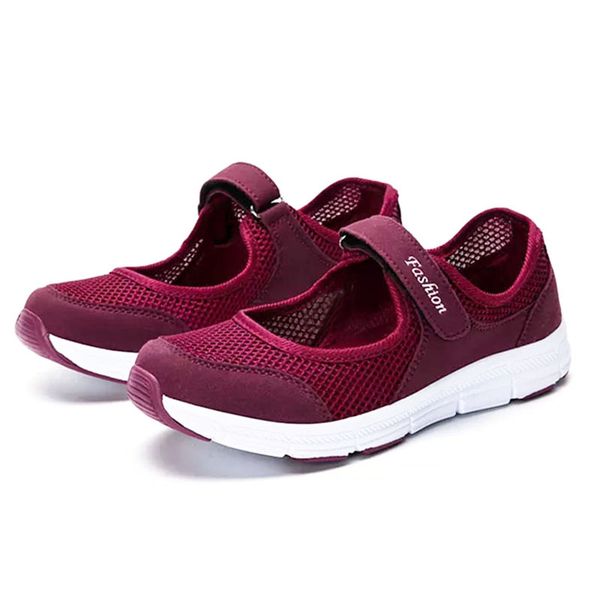 

baltrop ultra-light breathable elderly women's shoes 35-42 mother's and nurse's shoes for leisure hook & loop, Black