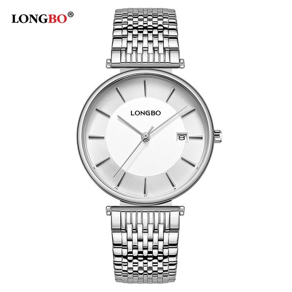 

longbo 2020 luxury fashion men women watches waterproof steel band lovers quartz wristwatch reloj casual couple watch gifts 5111, Slivery;brown