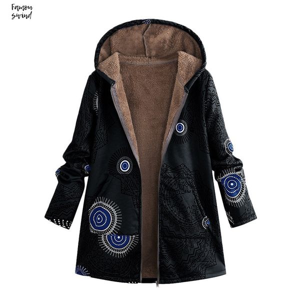 

женская куртка зима теплой верхняя одежда толстовка и карманы vintage негабаритного пальто пальто hoodie лучшей девушка женщина, Black