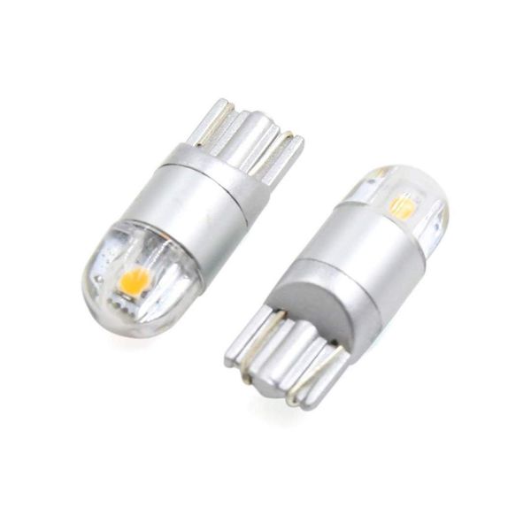 

x autohaux 2pcs t10 w5w 2 3030-smd-led yellow car light bulbs interior panel dome door wedge lamp 194 168