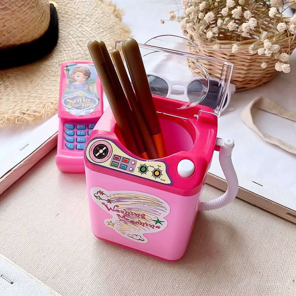 

makeup brush cleaner device automatic cleaning washing machine mini toy children pretend housework game toys gifts for girls