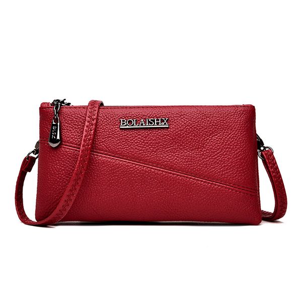 

women's genuine leather bags fashion patchwork women shoulder crossbody bags double layer clutches bag ladies envelope bag
