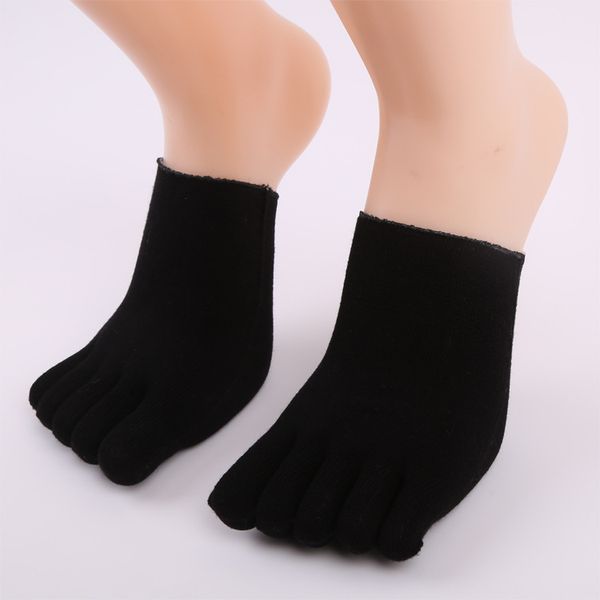 

3 pairs half palm 5 toe five finger invisible women's socks cotton comfortable invisible non slip toe socks half grip heel socks, Black;white
