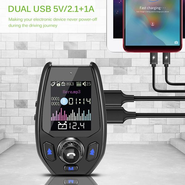 

fm transmitter mp3 player fm modulator bluetooth 5.0 car kit hands aux play support tf card u disk playback music player