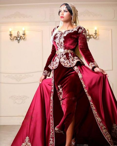 

robes de caftan abaya dubai prom dresses wear sweetheart long sleeves mermaid women evening gown formal dress party gowns, Black;red
