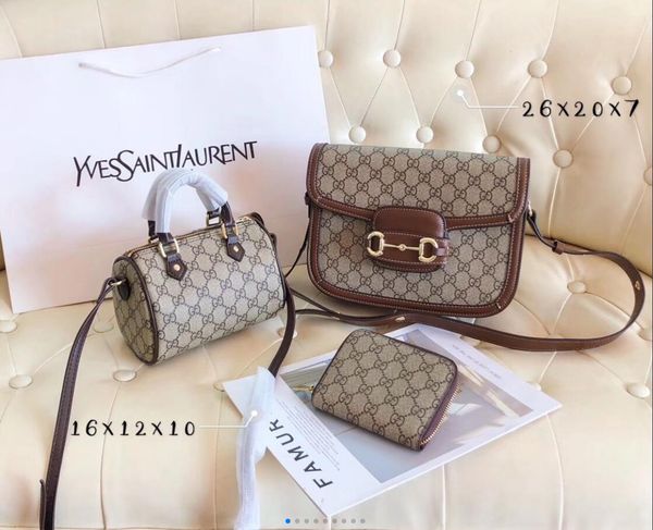 

2020 new ladies three-piece set new fashion exquisite leather women's backpack handbag ladies messenger bag backpack wallet