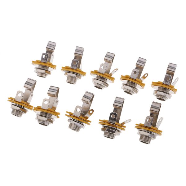 

6.35mm 1/4''mono audio socket female connector panel mount 10pcs silver