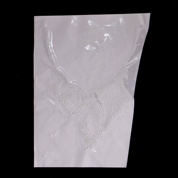 

rhinestone iron on heat transfer fix t-shirt motif diy leaves applique, Black