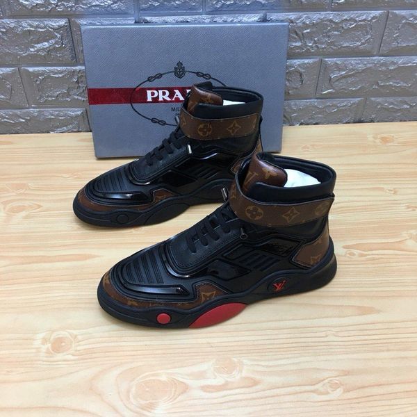 

new12 fashion high men's shoes casual breathable sports personality men's shoes business comfortable travel men's boots zapat, Black