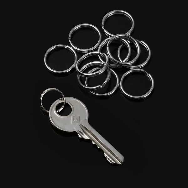 

10/20pcs/set wholesale practical stainless steel silver 15mm keychain split key ring loop hoop key chain clasps connectors tool