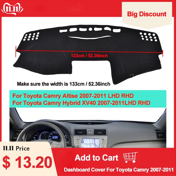 

car inner dashboard cover dash mat carpet cushion for camry altis hybrid xv40 2007 2008 2009 2010 2011 lhd rhd sun shade