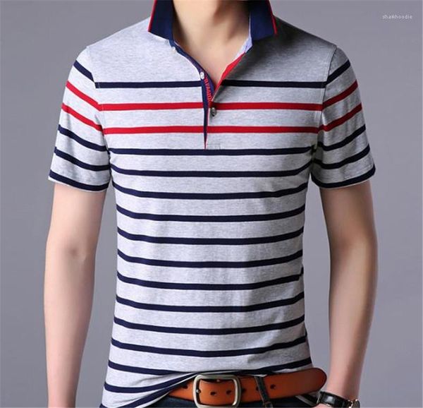 

mens designer tshirts fashion slim short sleeve lapel neck mens tees casual males clothing stripe panelled print, White;black