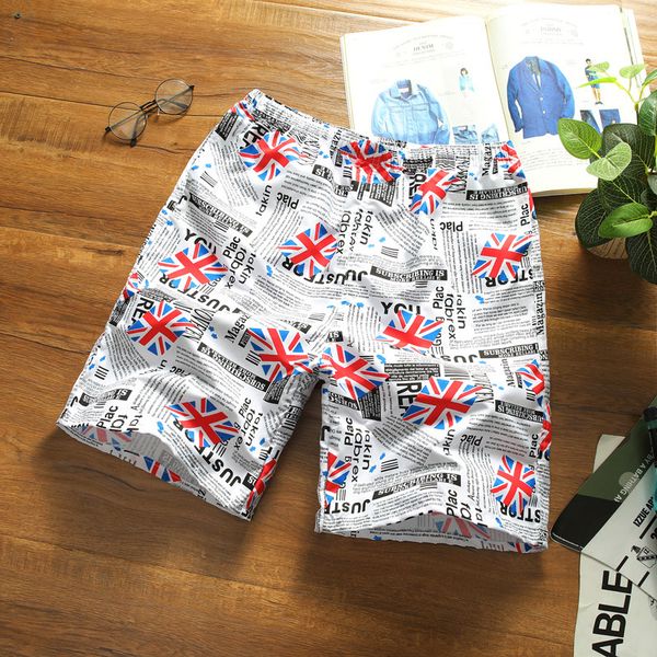 

Fashion men's casual shorts summer beach pants quick-drying shorts men's coconut printed casual five-point pants New recommended-2