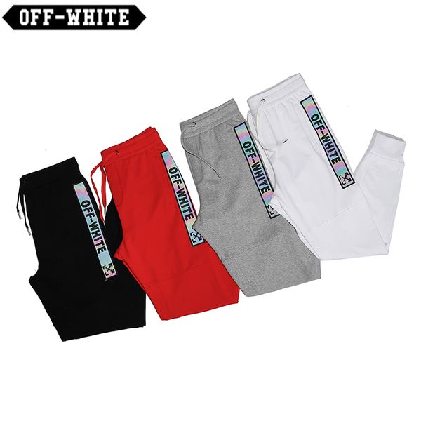 

fashion off streetwear white pants black color rts long pantsnew star spray paint ink-splashing fireworks men's off trousers couple fas