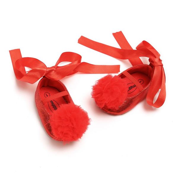 

2020 baby shoes multi-color gauze ball shoes princess fashion soft bottom anti-slip toddler for baby girl 0-18 month