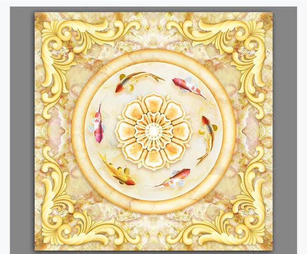 

custom p flooring wallpaper 3d wall stickers modern pattern marble new chinese floor painting walls papers home decoration