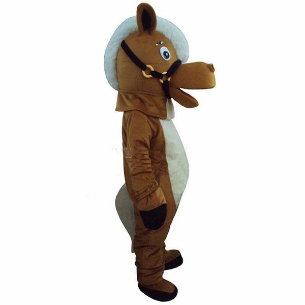 

2019 new professional new brown horse mascot costume size fancy dress ing, Red;yellow