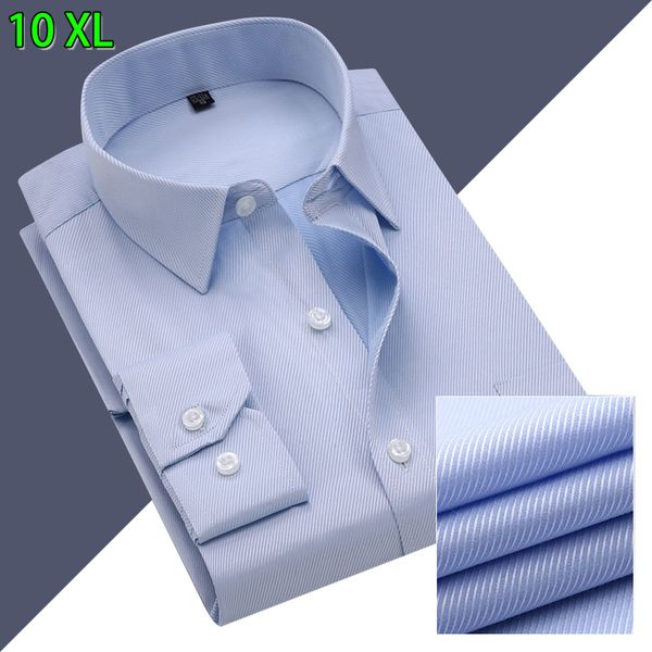 

10xl shirts men long sleeve casual spring cotton business mens shirts male iron extra big large plus size 6xl 7xl 8xl 9xl, White;black