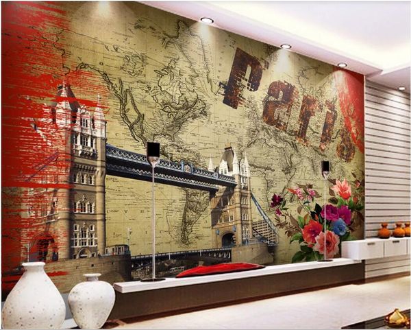 

3d room wallpaper custom p mural european and american oil painting nostalgic style tv background wall wallpaper for walls 3 d